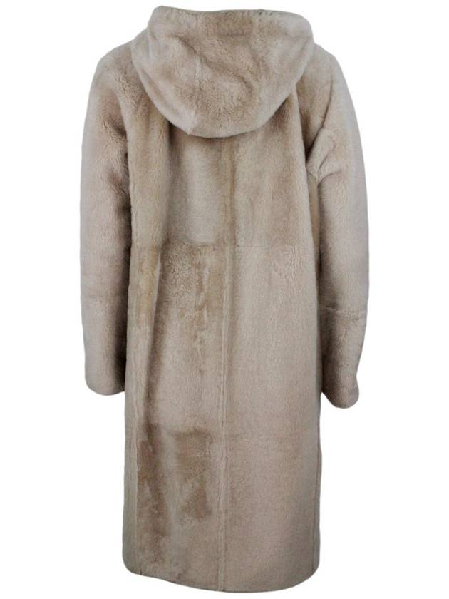 Fur Hooded Coat Beige - BRUNELLO CUCINELLI - BALAAN 4