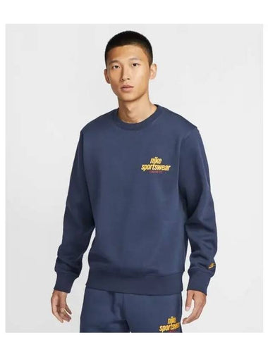 Sportswear Club Crew Neck M Obsidian University Gold HJ2174 451 - NIKE - BALAAN 1