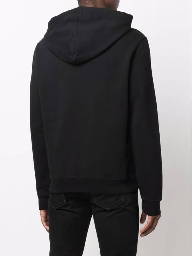 Men's Chest Small Logo Hoodie Black - SAINT LAURENT - BALAAN 3