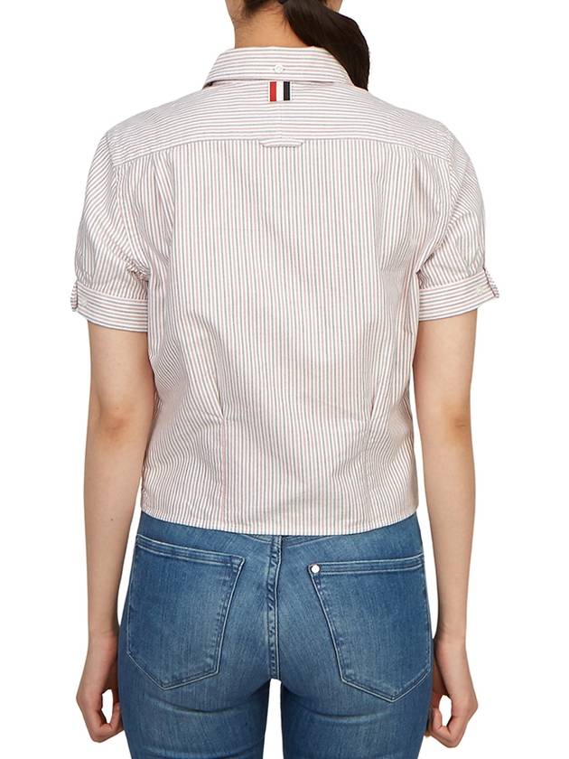 Stripe Oxford Short Sleeve Shirt Red - THOM BROWNE - BALAAN 6