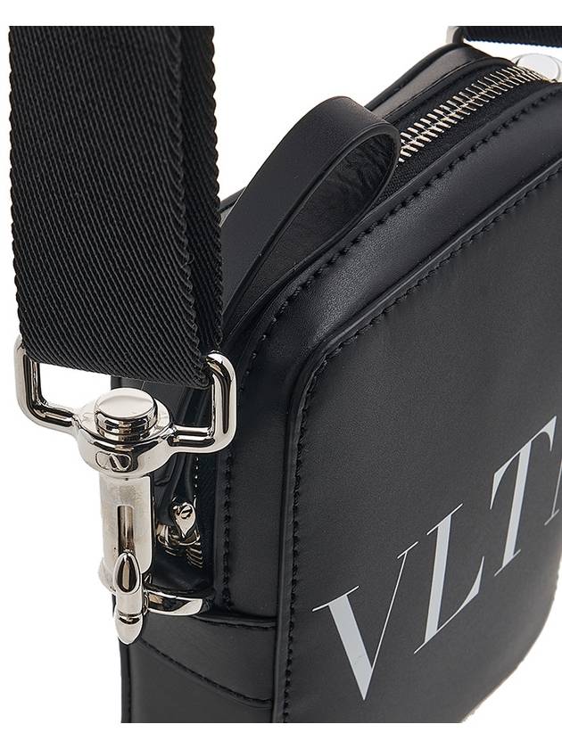 logo zipper calfskin cross bag black - VALENTINO - BALAAN 8