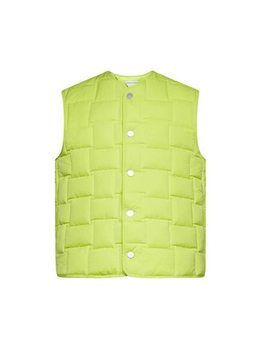 Intrecciato Detail Quilted Vest Neon Green - BOTTEGA VENETA - BALAAN 1