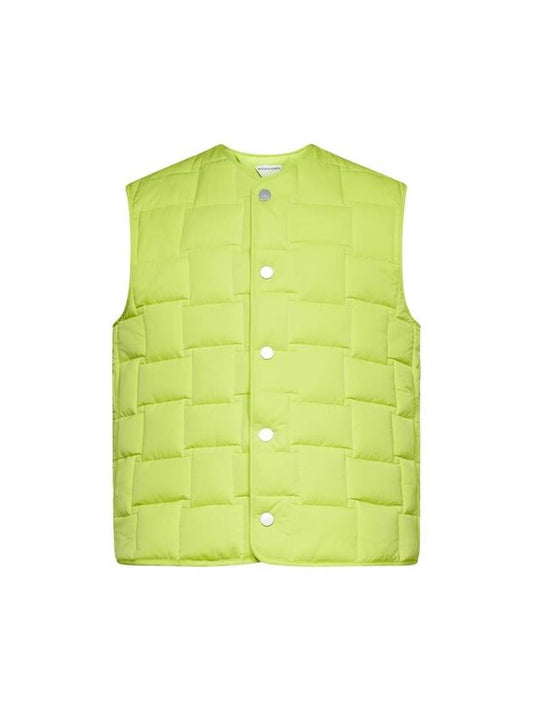 Intrecciato Tech Quilted Vest Acid Kiwi - BOTTEGA VENETA - BALAAN.