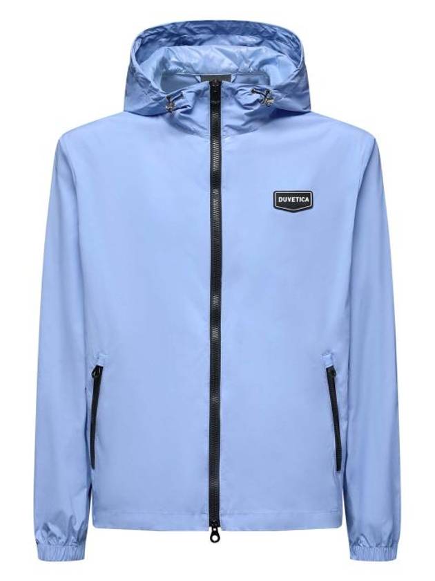 Men's Logo Patch Windbreaker Blue - DUVETICA - BALAAN 1