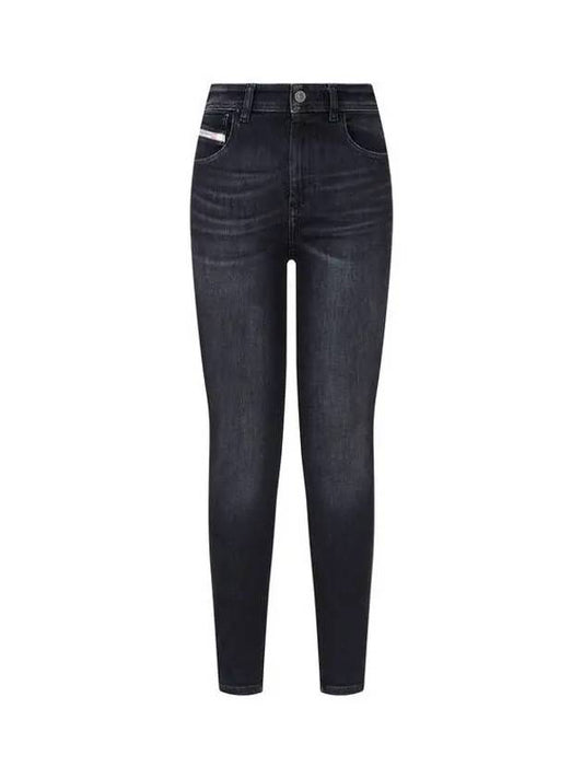 HIGH WAIST SUPER SKINNY JEANS 1984 SLANDY BLACK - DIESEL - BALAAN 1