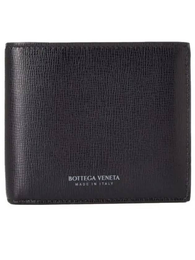 Logo Leather Half Wallet Black - BOTTEGA VENETA - BALAAN 2