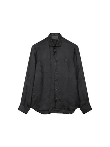 Men's Skull Jacquard Silk Cotton Shirt Black 271150 - PHILIPP PLEIN - BALAAN 1