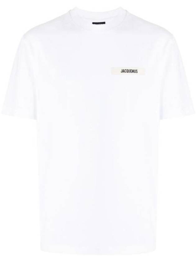 Le Gros Grain Logo Short Sleeve T-Shirt White - JACQUEMUS - BALAAN 4