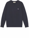 Tricolor Fox Patch Sweatshirt Navy - MAISON KITSUNE - BALAAN.