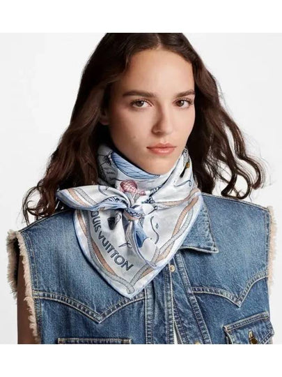 Up And Away Square 90 Scarf Light Blue - LOUIS VUITTON - BALAAN 2