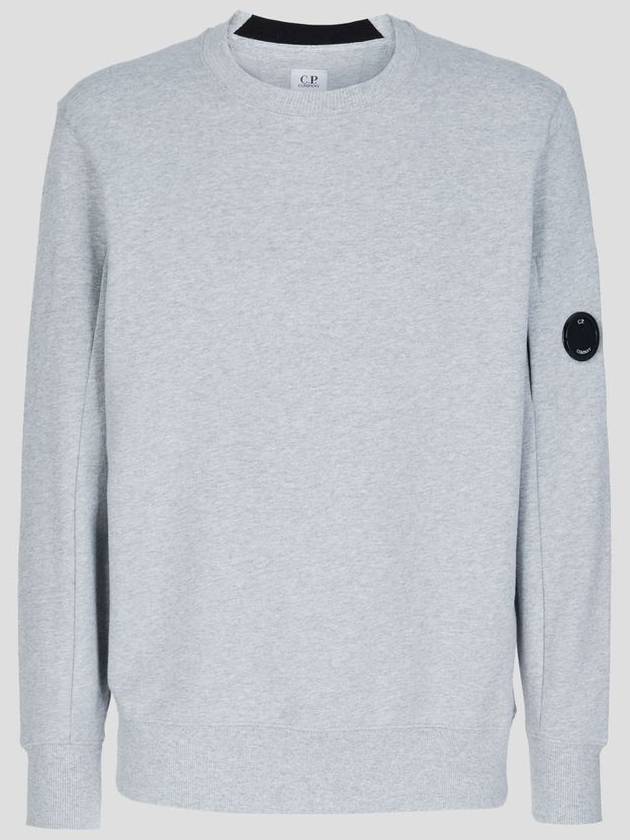 Men's Lens Wappen Diagonal Sweatshirt Grey - CP COMPANY - BALAAN 2