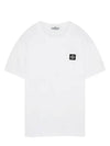 Logo Patch Short Sleeve T-Shirt White - STONE ISLAND - BALAAN 3