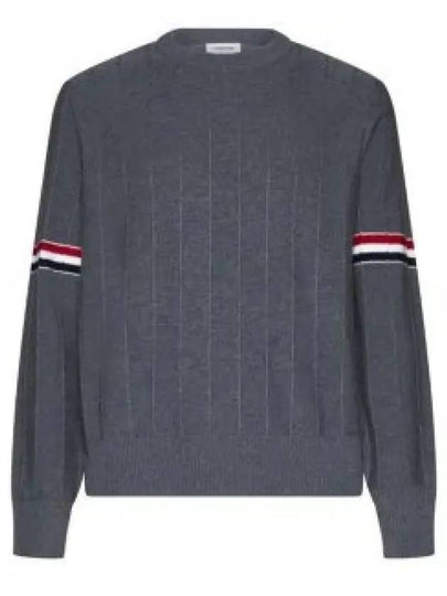 Men's Wool Relaxed Pullover Knit Top Med Grey - THOM BROWNE - BALAAN 2