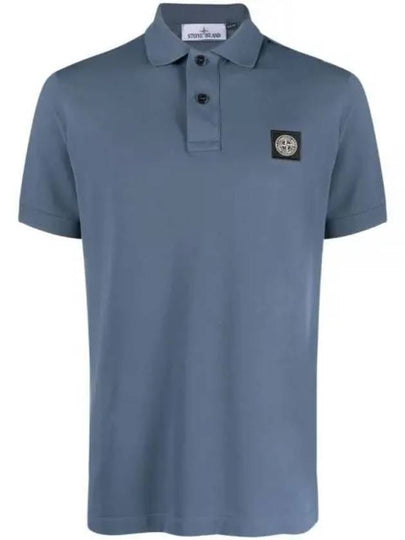 Pique Stretch Cotton Short Sleeve Polo Shirt Dark Blue - STONE ISLAND - BALAAN 2