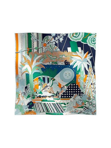 Acte III, Scene I, La Clairiere Decoupage 70 Scarf Blue - HERMES - BALAAN 1