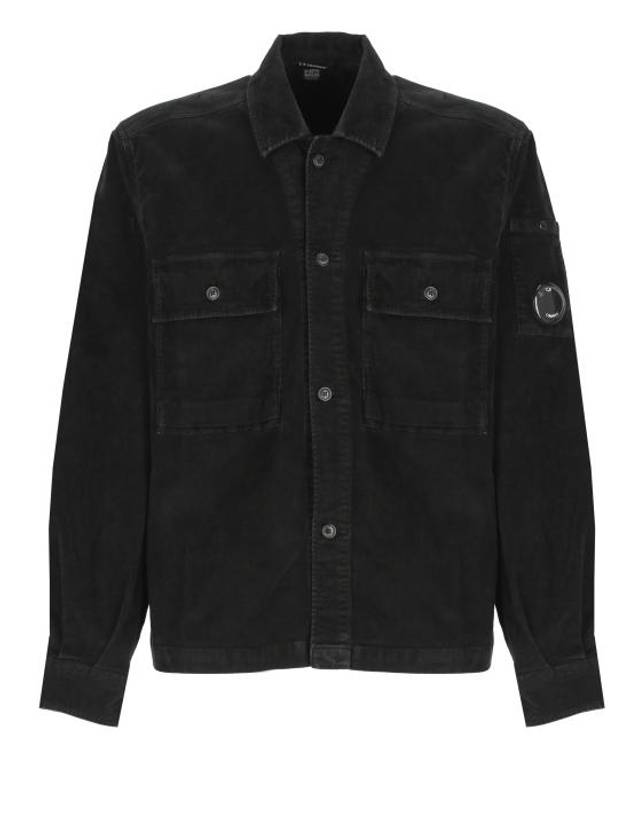 Corduroy Button Utility Shirt Jacket Black - CP COMPANY - BALAAN 2