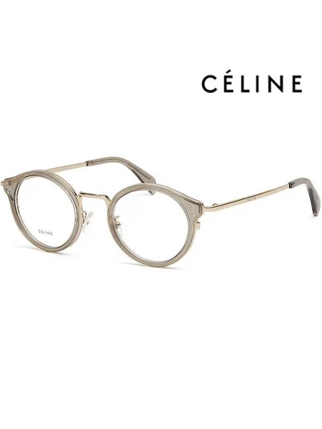 Glasses Frame CL50001U 048 Transparent Gray Round Soltex Gold - CELINE - BALAAN 1