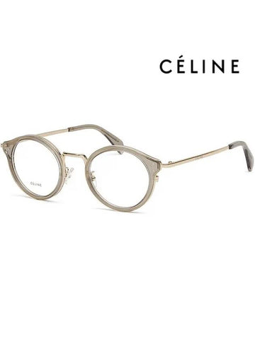 Glasses Frame CL50001U 048 Transparent Gray Round Soltex Gold - CELINE - BALAAN 1