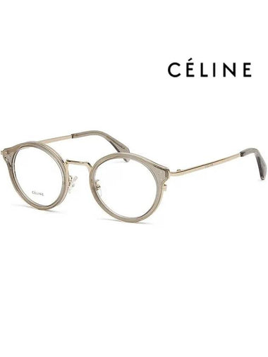 Glasses Frame CL50001U 048 Transparent Gray Round Soltex Gold - CELINE - BALAAN 1