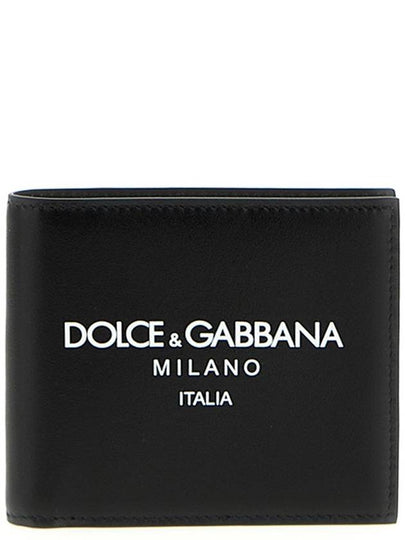 Logo Print Leather Wallet Black - DOLCE&GABBANA - BALAAN 2