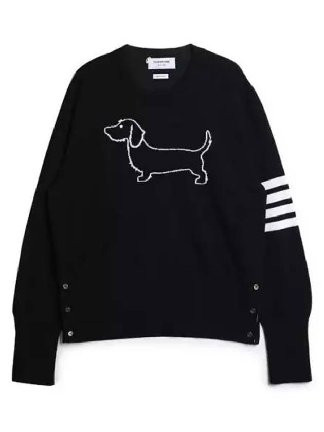 Hector 4-Bar Crewneck Pullover Merino Wool Knit Top Navy - THOM BROWNE - BALAAN 2