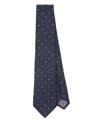 Polka Dot Silk Tie Navy - PAUL SMITH - BALAAN 1