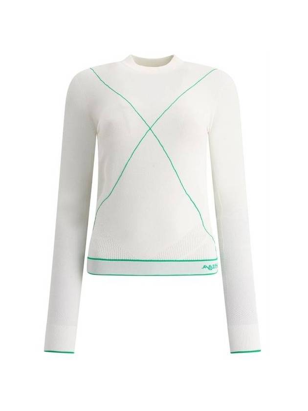 Women's Stitch Line Long Sleeve Knit Top White - BOTTEGA VENETA - BALAAN 1