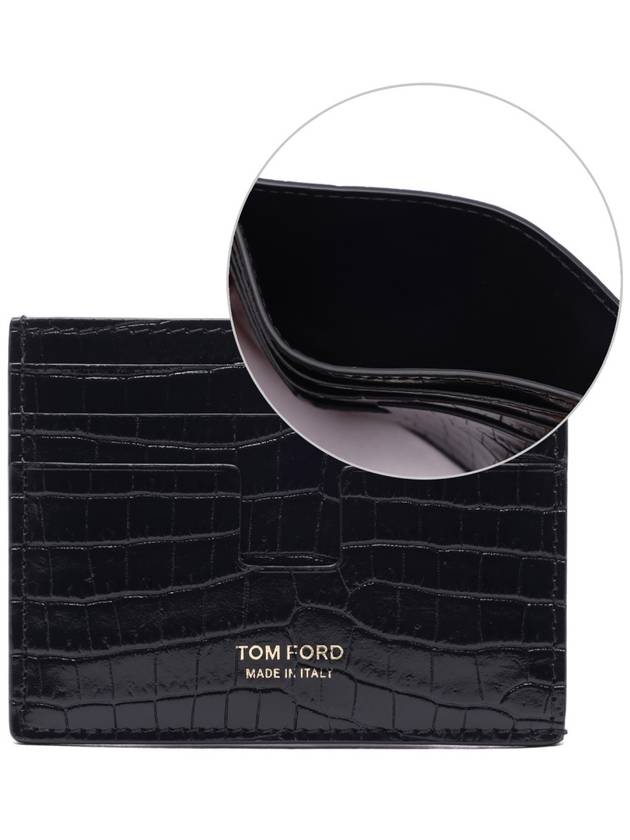 Logo Crocodile Card Wallet Black - TOM FORD - BALAAN 3