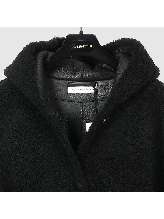 Ines Marechal long hooded shearling coat DISCIPLE BLACK INC004bk - INES & MARECHAL - BALAAN 4
