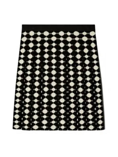 Viscose Jacquard Mini Pleated Skirt Black - TORY BURCH - BALAAN 2