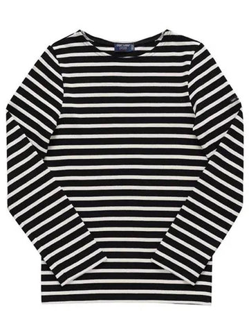 6870 NOIR ECRU Meridien Modern Striped Long Sleeve TShirt - SAINT JAMES - BALAAN 1