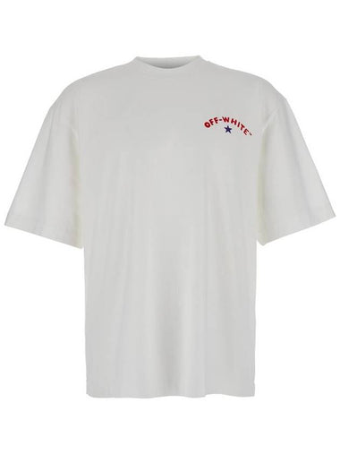 'Star Arrow' White T-Shirt With Maxi Logo Printed On The Back In Cotton Man - OFF WHITE - BALAAN 1