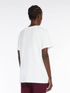 Logo Slogan Embroidery Cotton Short Sleeve T-shirt White - MAX MARA - BALAAN 5