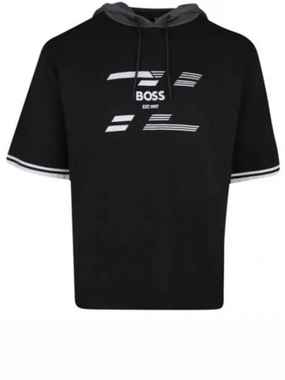 Logo Hooded Knit Top Black - HUGO BOSS - BALAAN 2