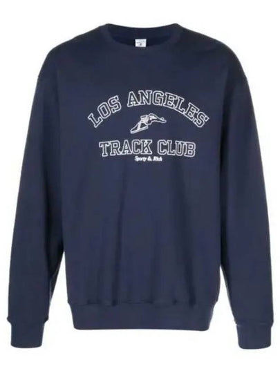 Logo Crew Neck Cotton Sweatshirt Navy - SPORTY & RICH - BALAAN 2