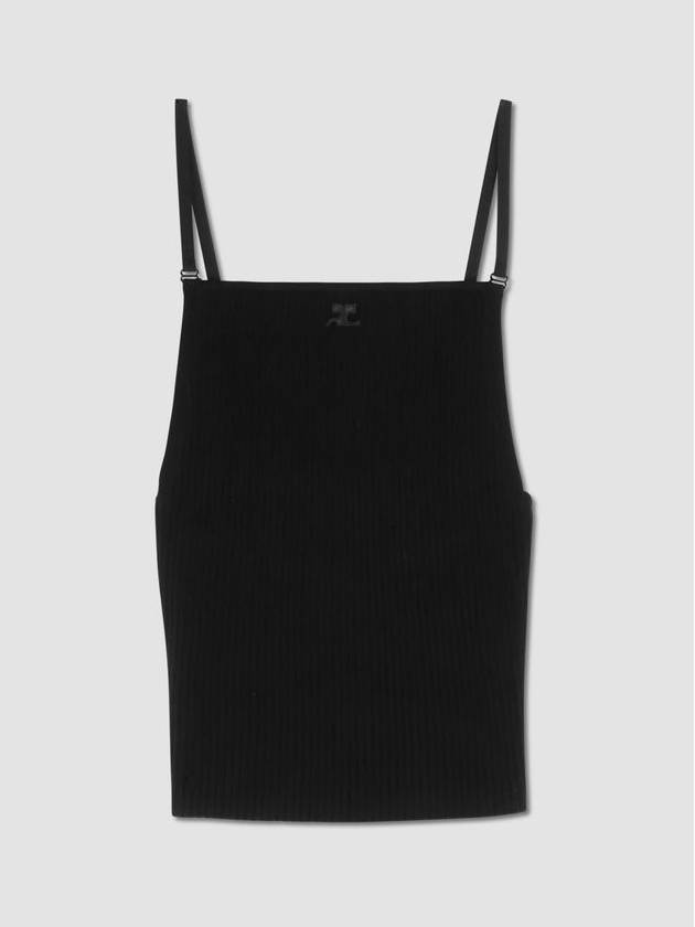 Logo Rib Sleeveless Black - COURREGES - BALAAN 2