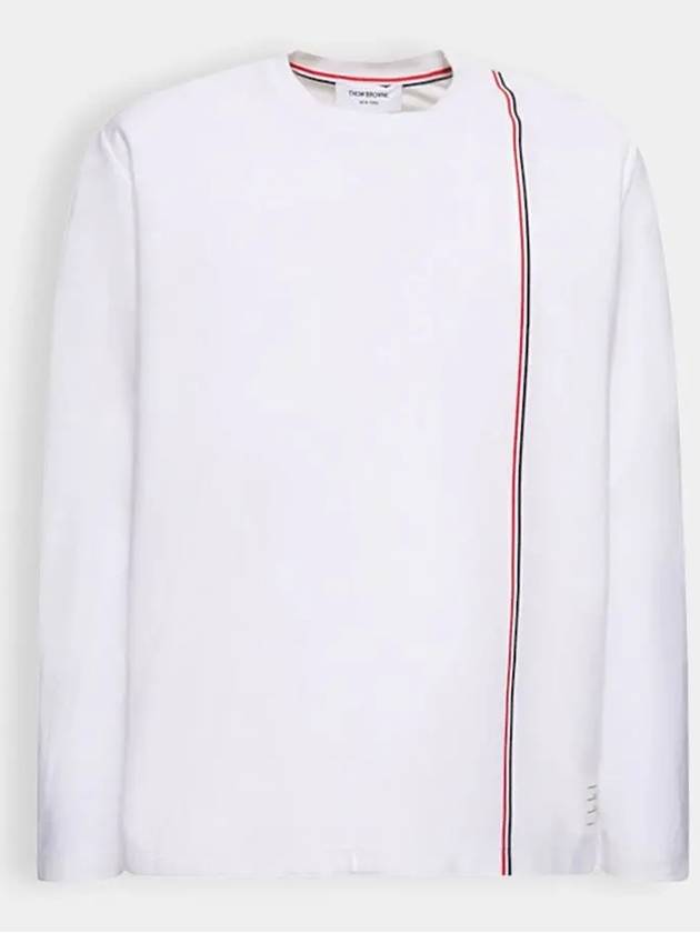 RWB Striped Cotton Long Sleeve T-Shirt White - THOM BROWNE - BALAAN 2