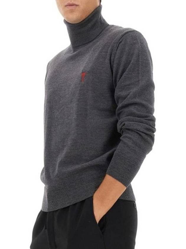 Heart Logo Turtleneck Grey - AMI - BALAAN 6