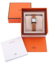 Heure H Leather Band Watch Brown - HERMES - BALAAN 3