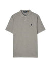 Custom Slim Fit Mesh Polo Shirt Gray - POLO RALPH LAUREN - BALAAN 2