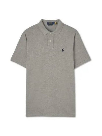 Custom Slim Fit Mesh Polo Shirt Grey - POLO RALPH LAUREN - BALAAN 2