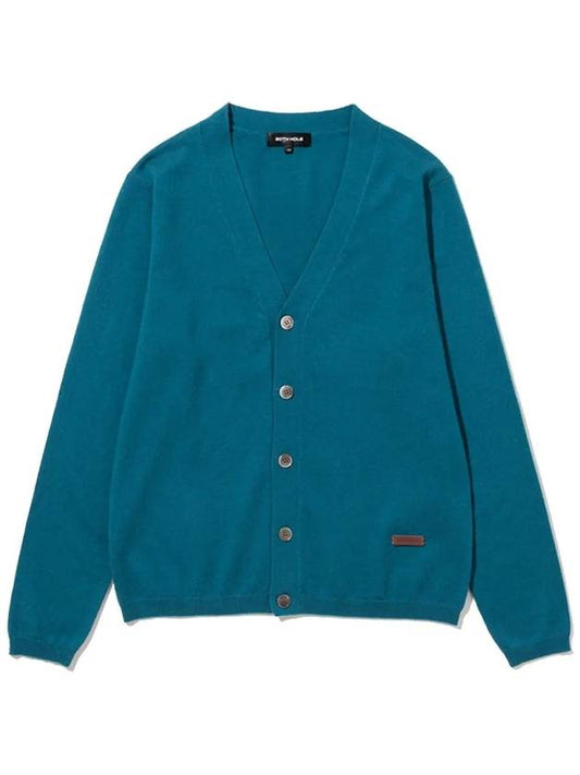 Cashmere V-neck long sleeve cardigan BLUE - 20THHOLE - BALAAN 1