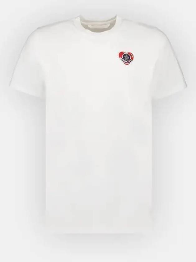 Heart Logo T Shirt 8C00021 8390T 00A WHITE Men s 1225229 - MONCLER - BALAAN 1