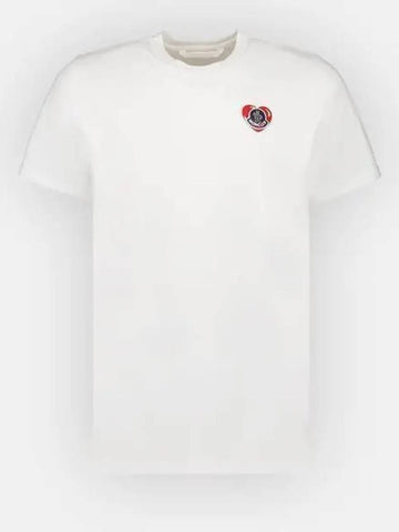 Heart Logo T Shirt 8C00021 8390T 00A WHITE Men s 1225229 - MONCLER - BALAAN 1