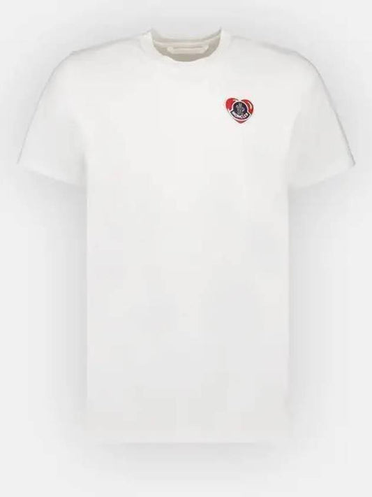 Heart Logo T Shirt 8C00021 8390T 00A WHITE Men s 1225229 - MONCLER - BALAAN 1