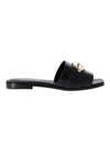 Women's Gancini Slippers Black - SALVATORE FERRAGAMO - BALAAN 1