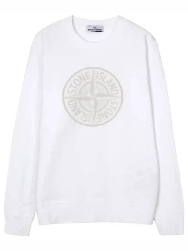 Men's Industrial One Print Sweatshirt White - STONE ISLAND - BALAAN 2