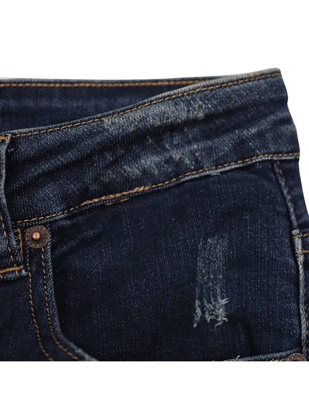 Men's slim fit button type destroyed damage jeans AJN169 - IKALOOOK - BALAAN 6