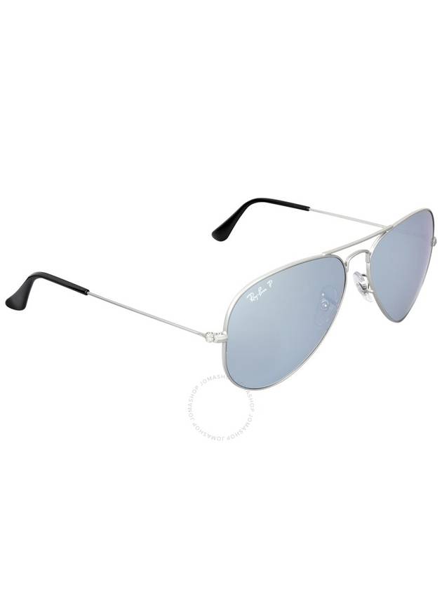 Aviator Dark Gray Mirror Polarized Sunglasses Silver - RAY-BAN - BALAAN 3