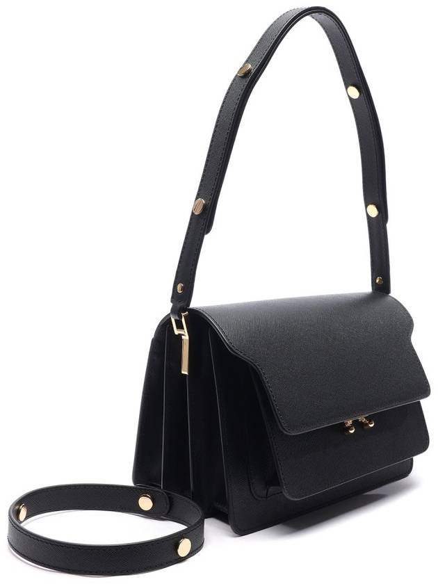 Saffiano Trunk Medium Shoulder Bag Black - MARNI - BALAAN 4